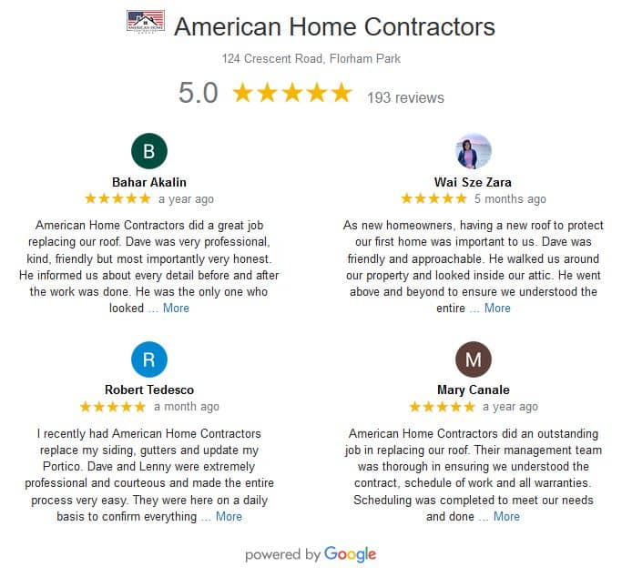 Preview of American Home Contractors 5 star Reviews